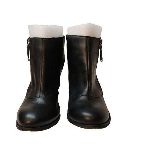 ALDO Booties Size 8.5 Black Full Side Zip Close Toe Open Heel Back One Strap - Picture 1 of 9